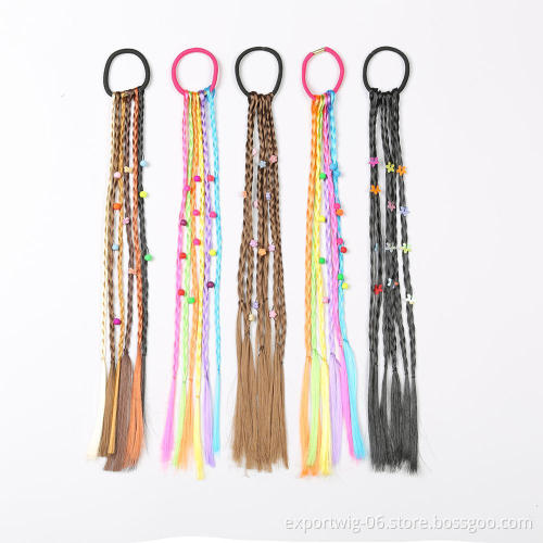 Kids Handmade Wig Elastic Hair Band Flowers Rubber Band Hair Accessories Headdress Headwear Girls Headband